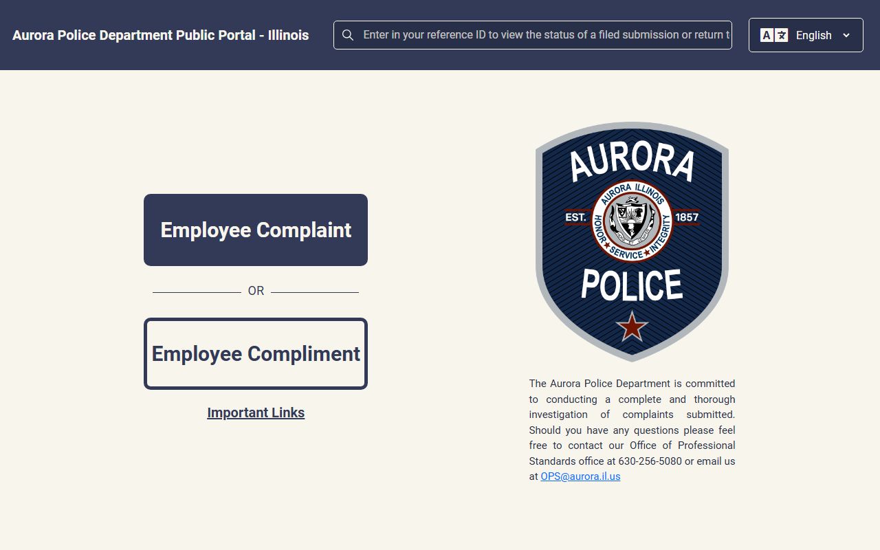 Aurora Police Department public portal for jail mugshots and arrest records