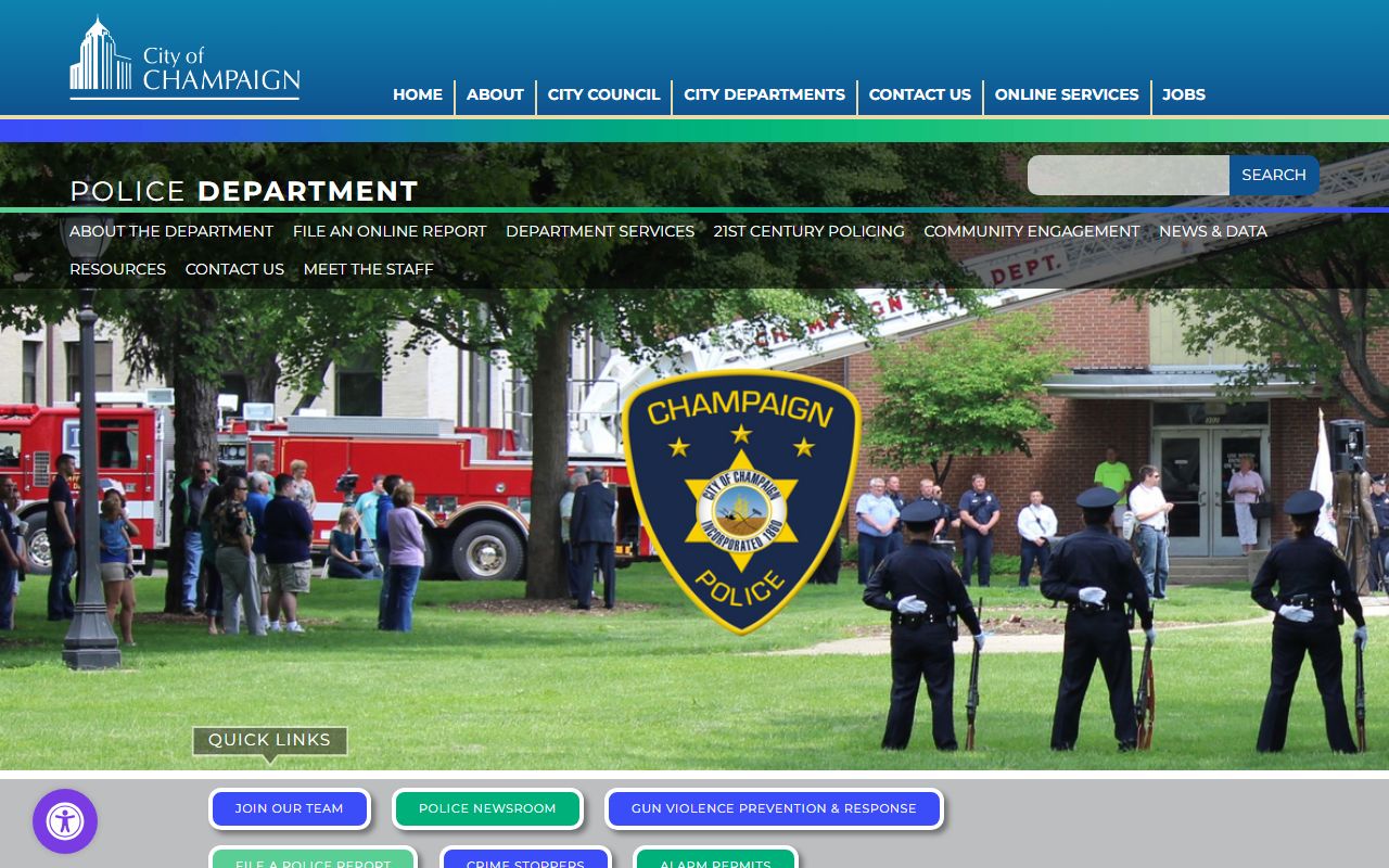 Champaign Police Department website for jail mugshots information