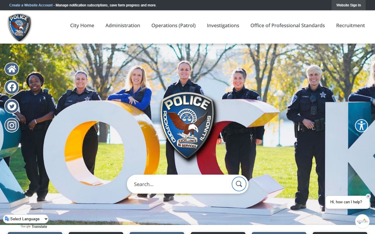 Rockford Police Department website for jail mugshot and arrest record requests