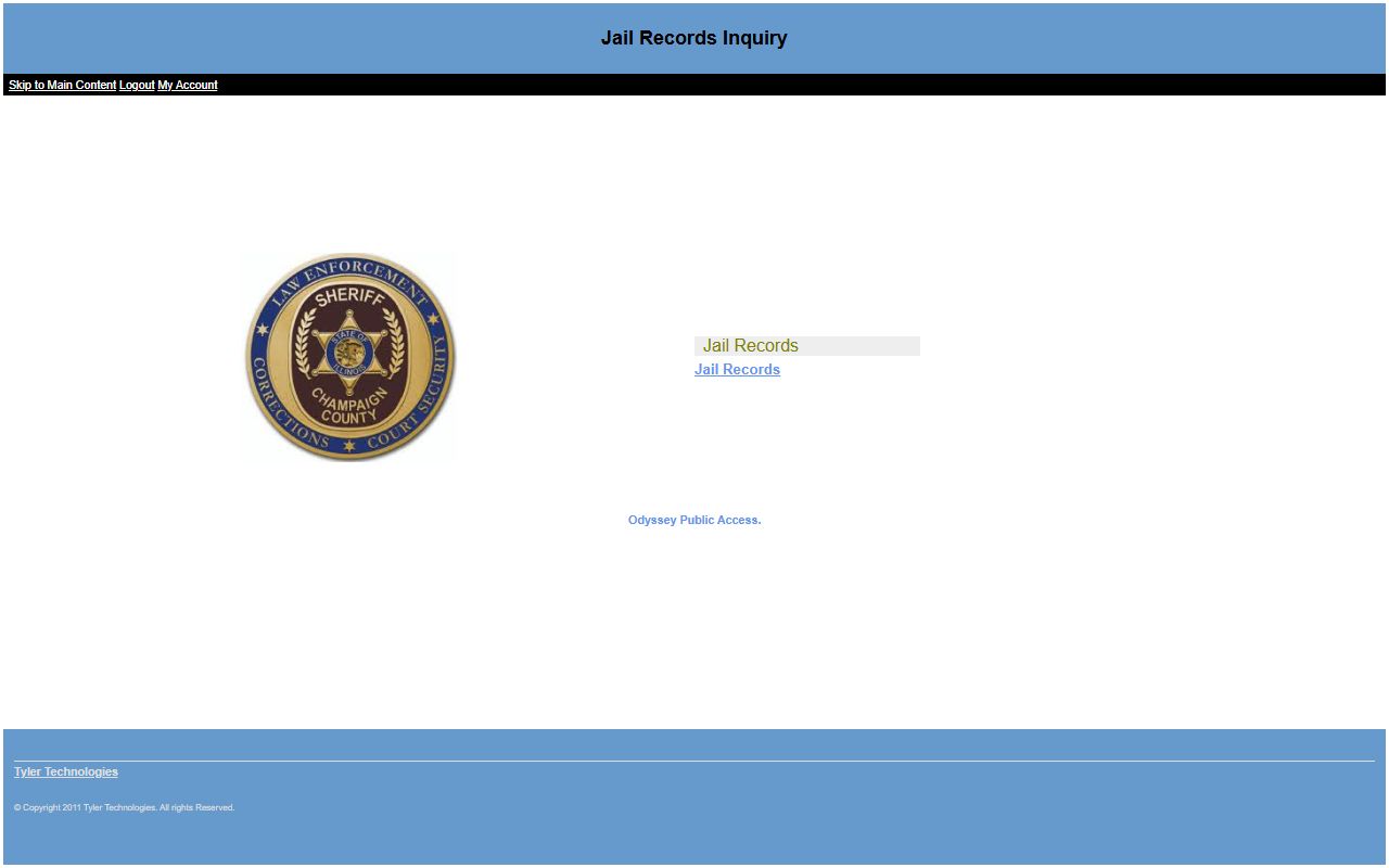 Champaign County jail records portal for jail mugshots search